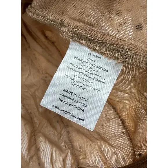 Anthropologie Dolan Womens XL Left Coast Mesh Ruffle Top Nude Polka Dot Romantic - Picture 12 of 16